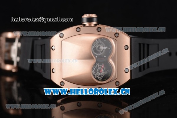 Richard Mille RM053 Asia Automatic Rose Gold Case with Skeleton Dial and Black Rubber Strap - Click Image to Close